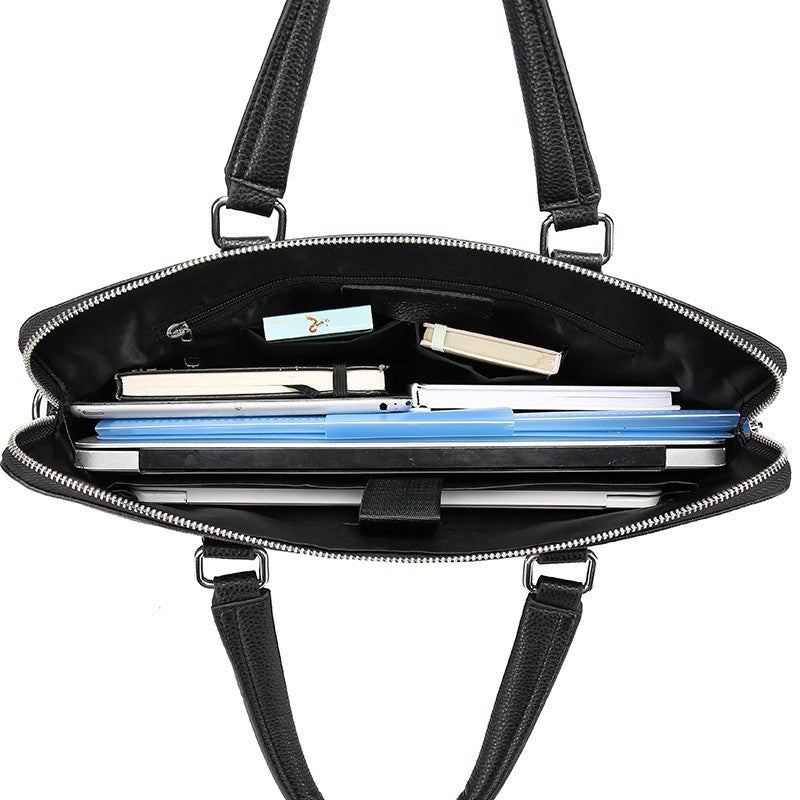 Men's Genuine Leather Business Horizontal Computer Boutique Men's Handbags