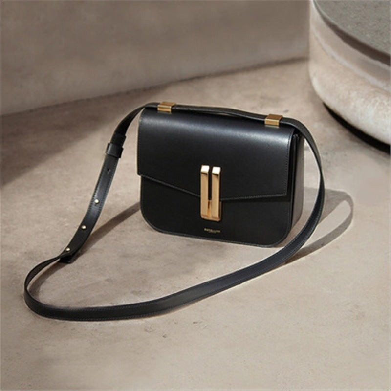 Women's Glamorous British Design Leather Tofu Crossbody Bags