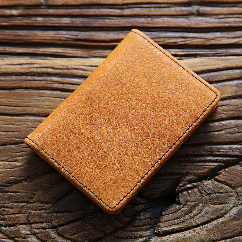 Men's Short First Layer Leather Business Clip Men's Wallets