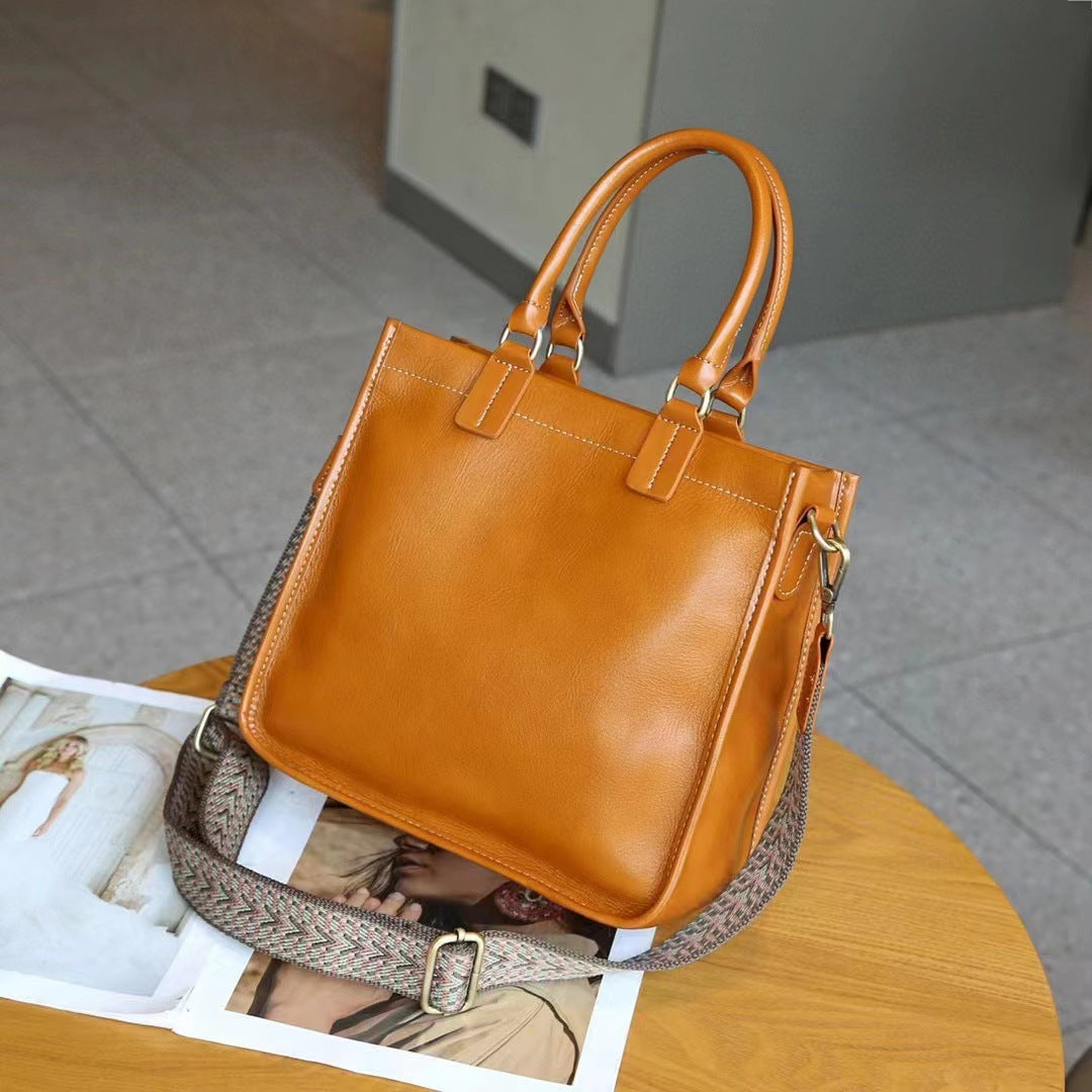 Women's Top Layer Cowhide Vintage Leather Live Crossbody Bags