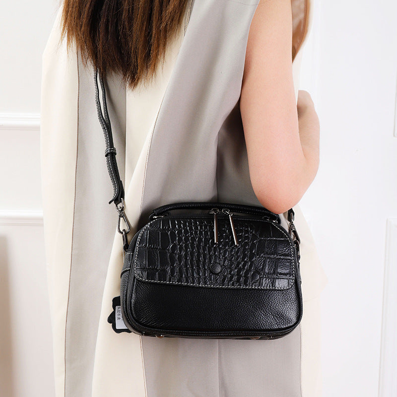 Women's Genuine Leather High Sense Elegant Crocodile Handbags