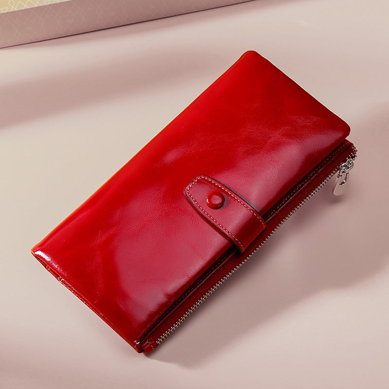 Women's Layer Cowhide Business Retro Long Lady's Ladies Wallets