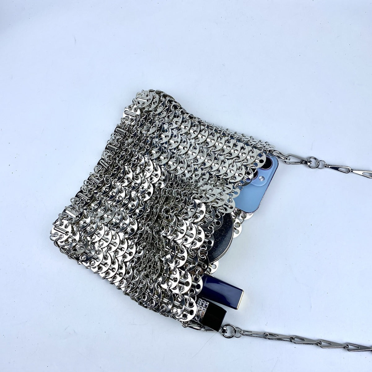 Women's Size Sier Metal Sheet Handmade Chain Evening Bags