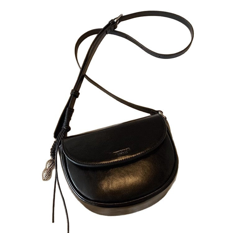 Women's Half Sugar Milk Chestnut Saddle Summer Crossbody Bags