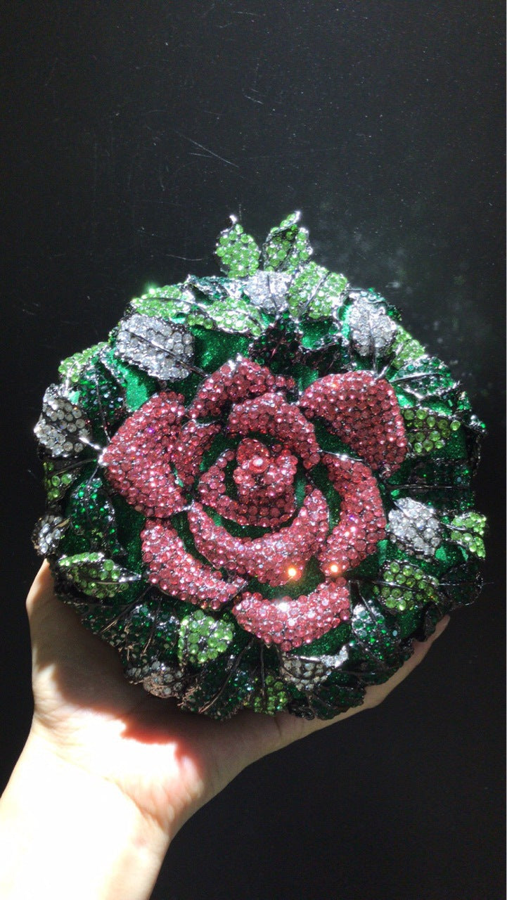 Diamond Flower Crystal Banquet Dress Clutch Evening Bags