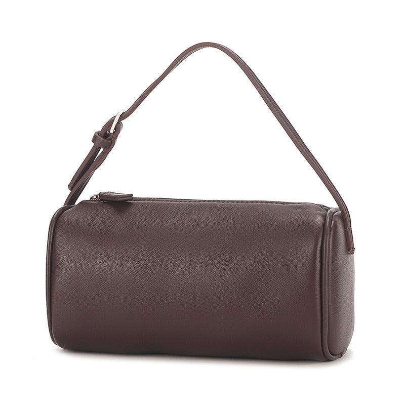 Round High Sense Mini Cowhide One Handbags