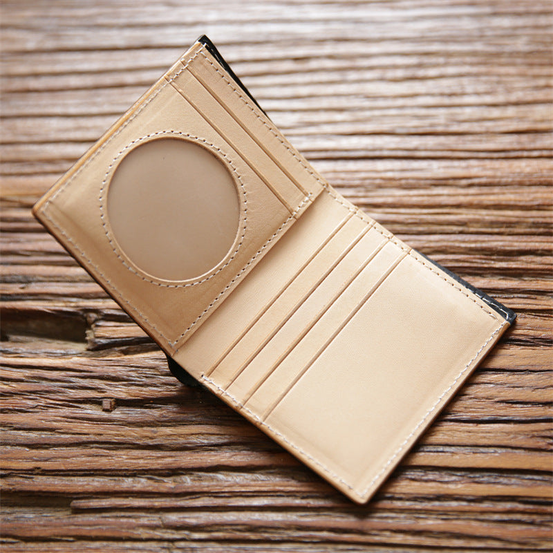 Men's Retro Short First Layer Cowhide Simple Men's Wallets