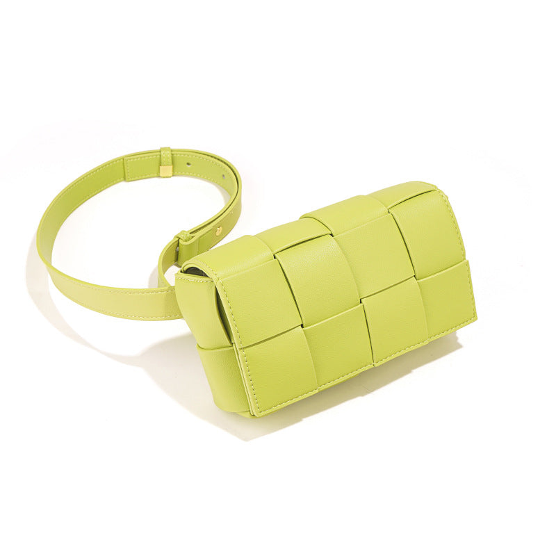 Women's Leather Woven Pillow Fashion Candy Color Shoulder Bags