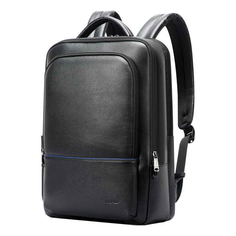 Men's Business Lychee Pattern First Layer Cowhide Backpacks