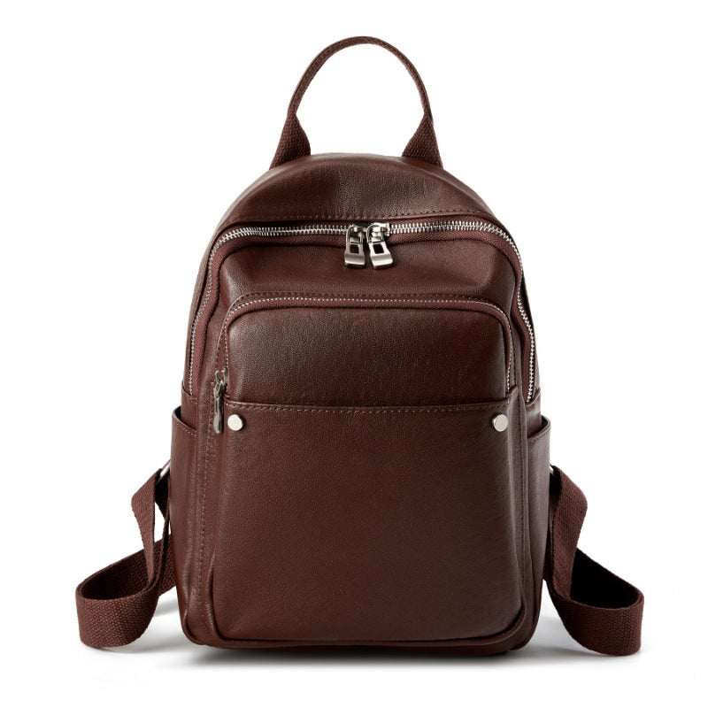 Women's High-grade Vegetable Tanned Leather Fashion Commuter Backpacks