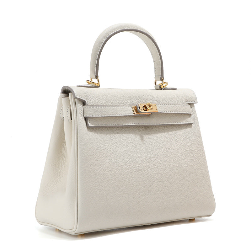 Women's High-grade First Layer Cowhide Kelly Underarm Shoulder Bags