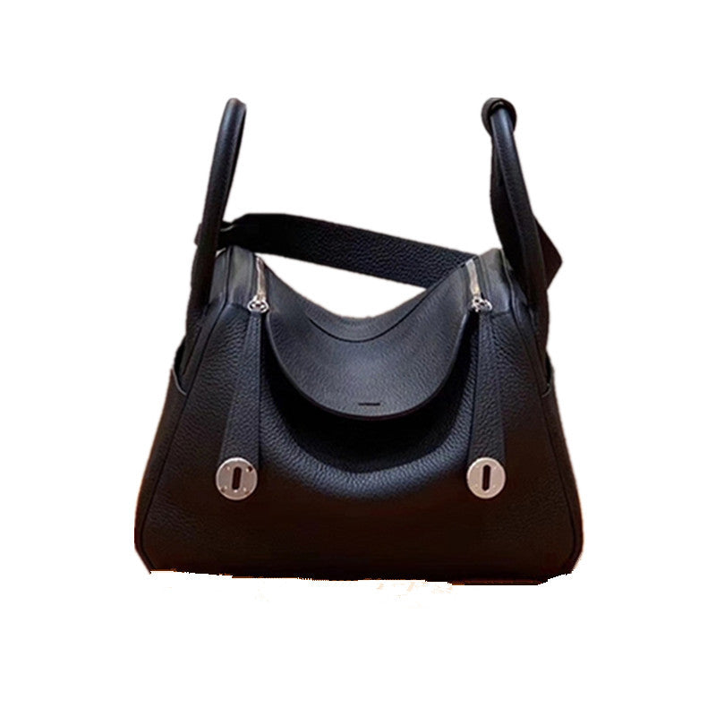 Fashion Trendy Portable Litchi Grain Cowhide Bags