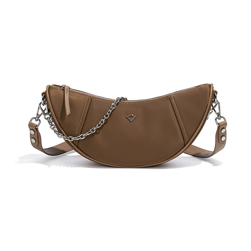 Women's Croissant Nylon Chain Dumpling Advanced Texture Crossbody Bags