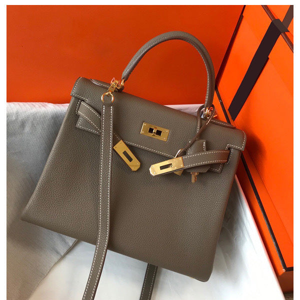 Women's Leather Classic First Layer Cowhide Litchi Handbags