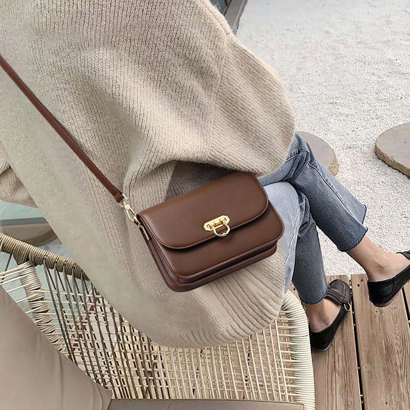 Women's Texture Cow Leather Genuine Retro Underarm Shoulder Bags