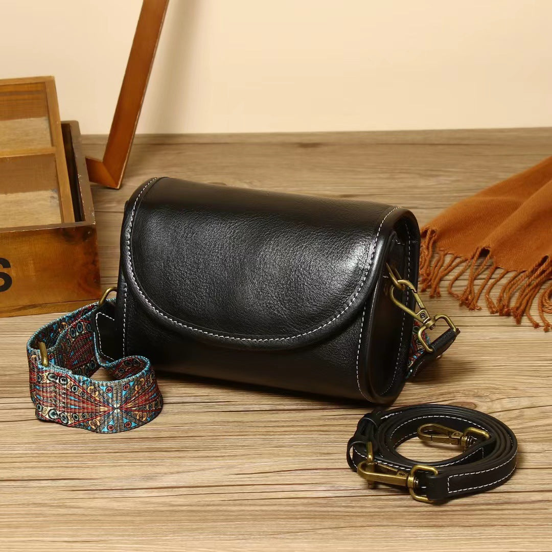 Women's Leather Soft Cowhide Vintage Top Layer Vegetable Shoulder Bags