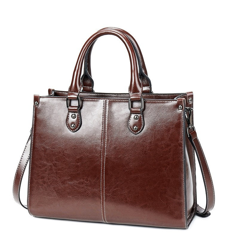 Women's Slouchy Charming Leather Cowhide Retro Handbags