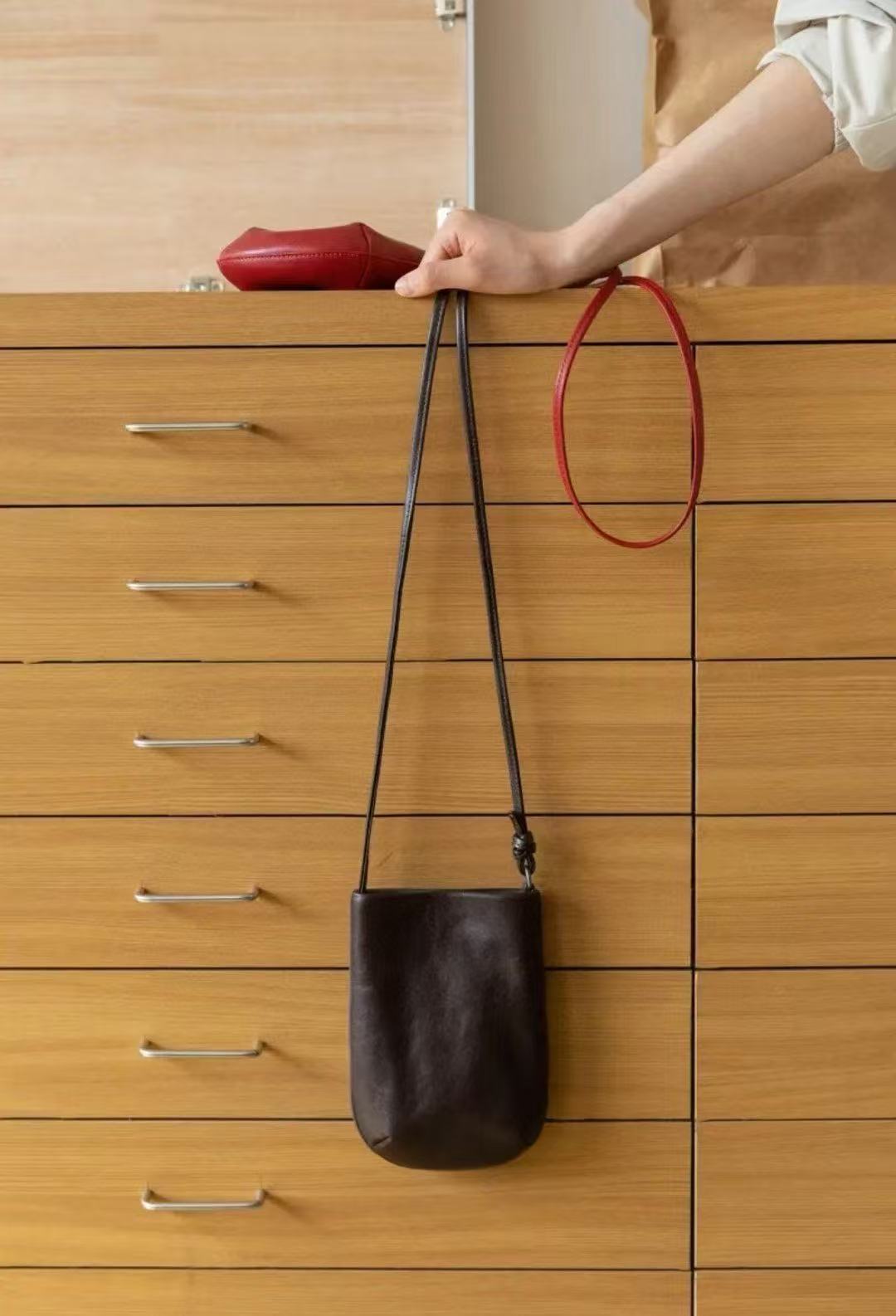 Retro Plant Leather Mini Dopamine Pier Shoulder Bags