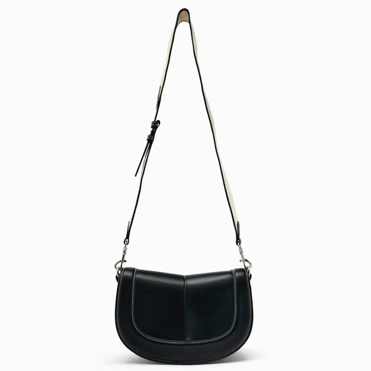 Women's Spanish Saddle Magnetic Snap Flap Thread Crossbody Bags