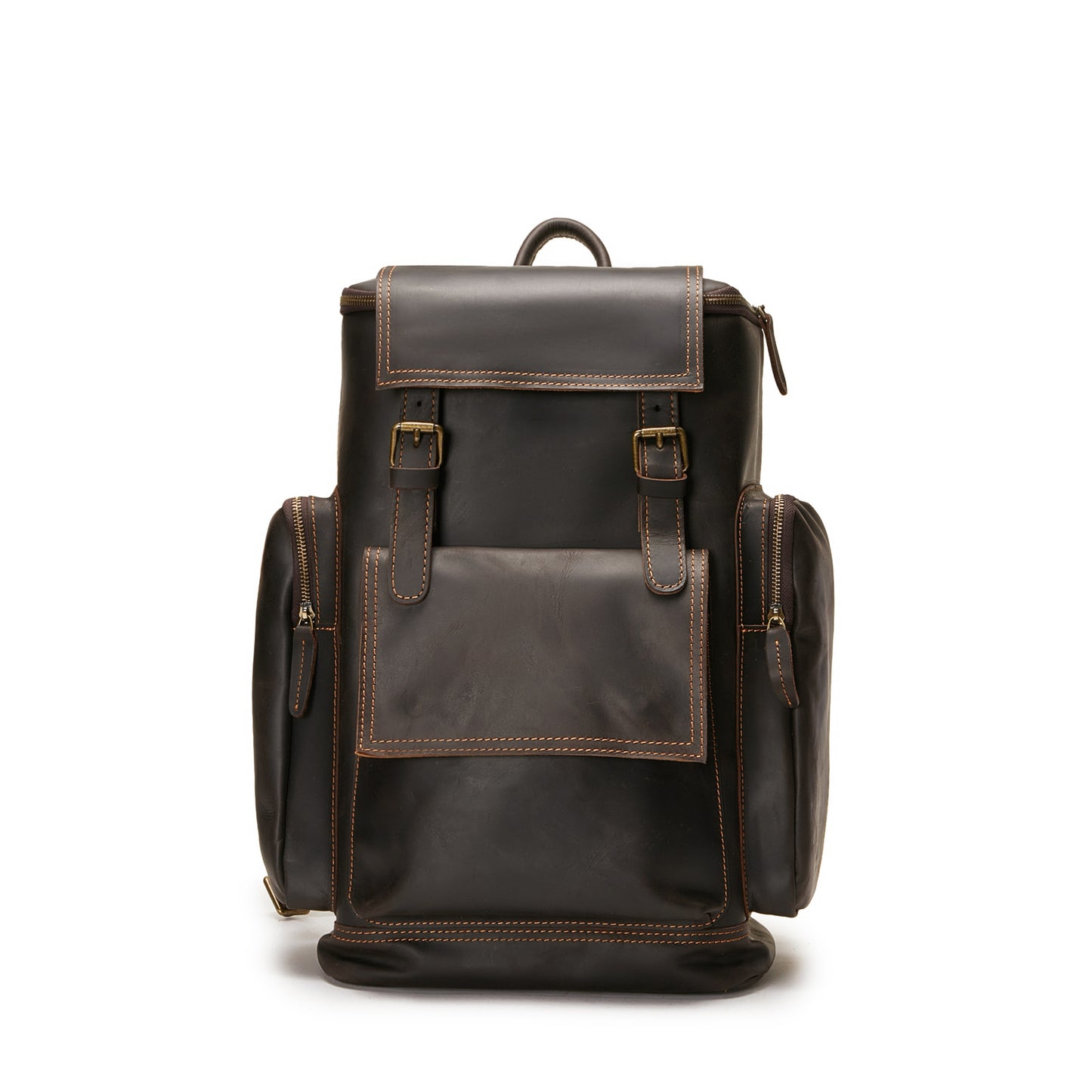 Men's Crazy Horse Leather Genuine Large Capacity High Backpacks