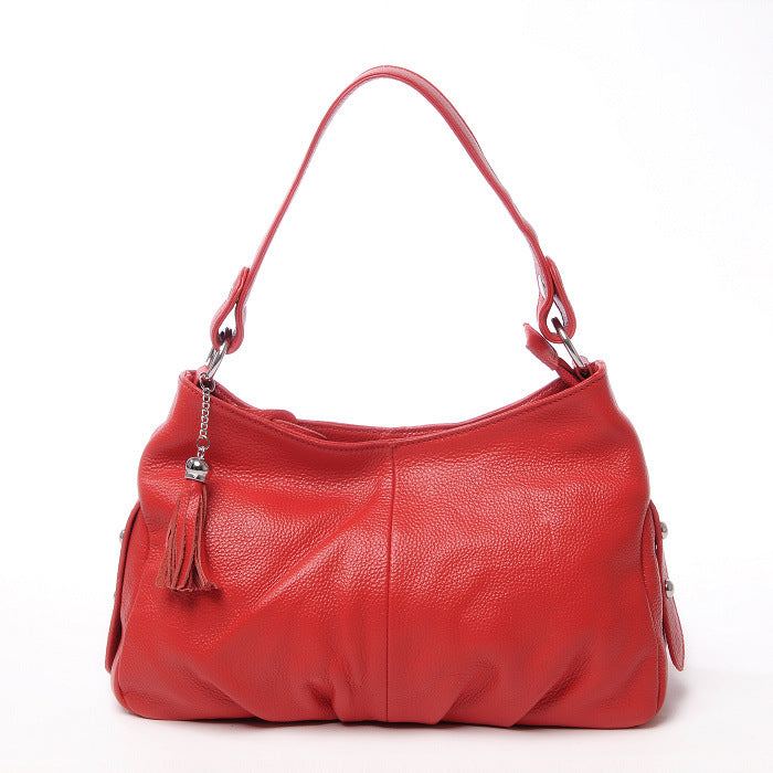 Women's Unique Underarm Cowhide Fashion Leather Shoulder Bags