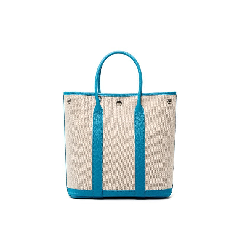 Women's Canvas Stitching Leather High-grade Large Capacity Handbags