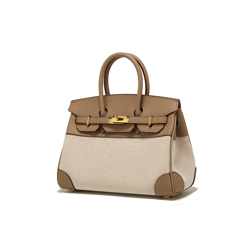 Women's Canvas Patchwork Easy Matching Contrast Color Handbags