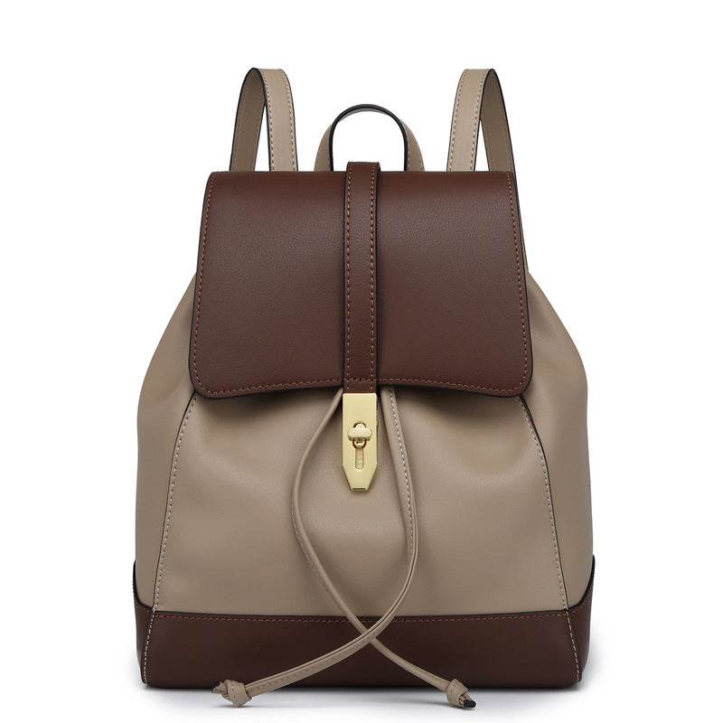 Women's Textured Female Lady Large Capacity Leather Backpacks