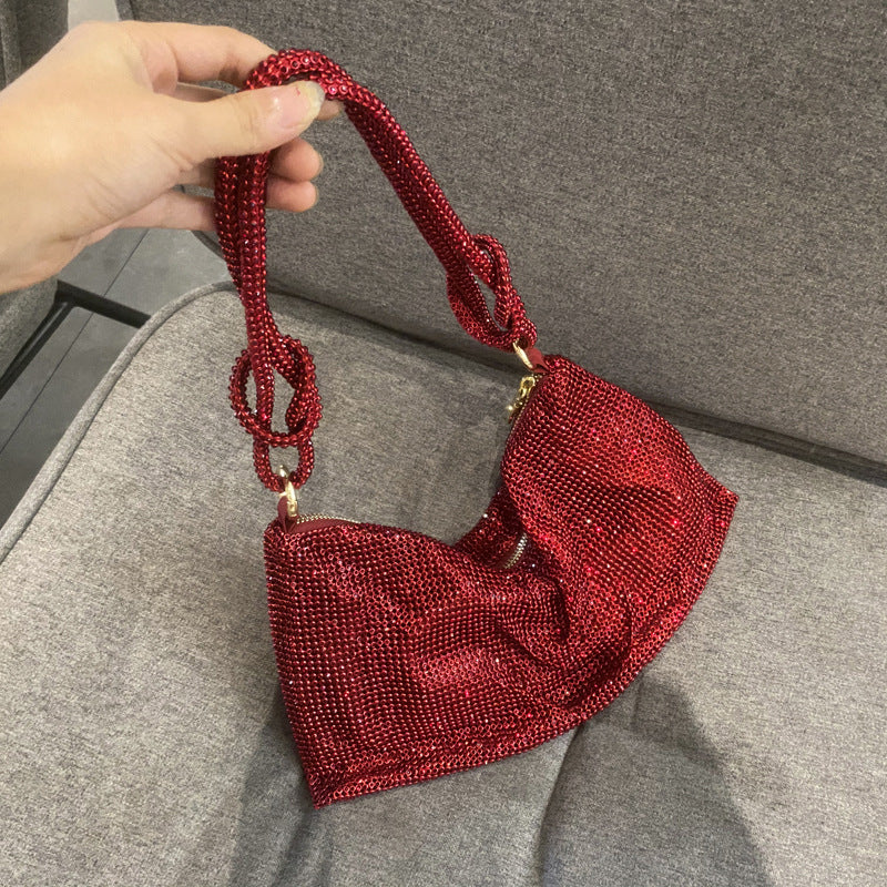 Rhinestone Knotted Hand Carrying Envelope Dinner Shoulder Bags