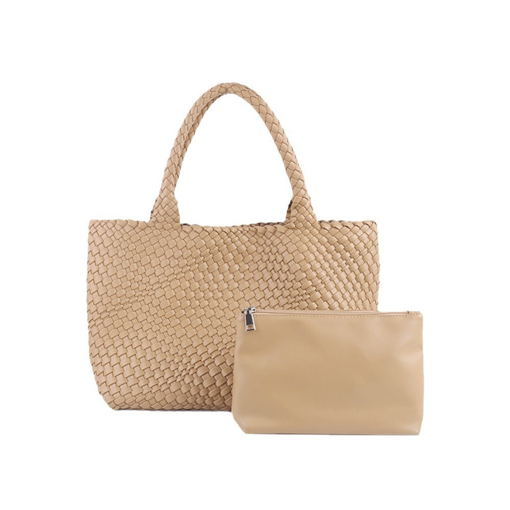 Women's Woven Letter Oversized Large Portable Simple Bags