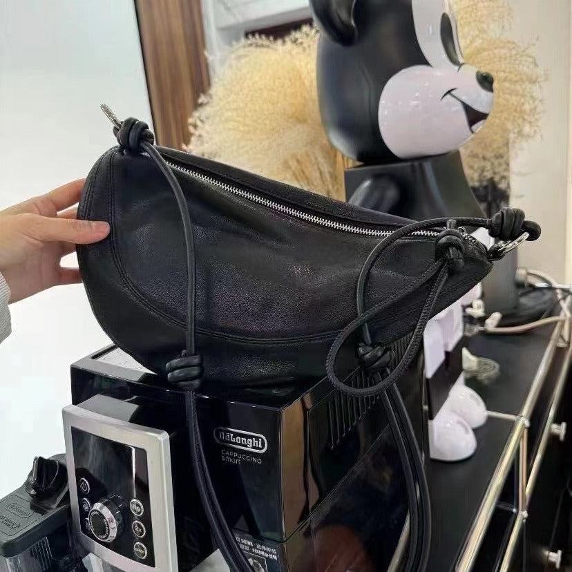 Women's Tanned Sheepskin Genuine Leather Retro Niche Crossbody Bags