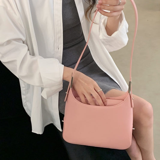 Women's White Female Temperament Underarm High Sense Simple Armpit Bags