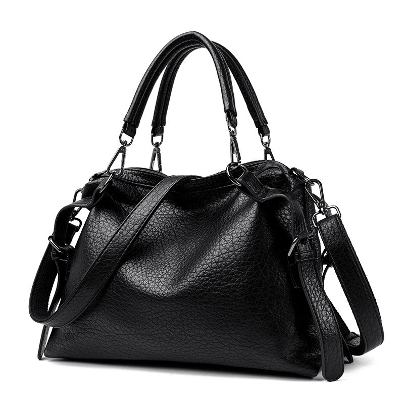 Women's Texture Soft Leather Large Capacity Commuter Handbags