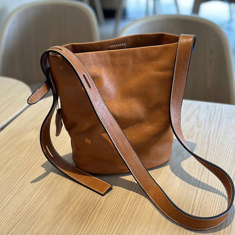 Women's Korean Leather First Layer Cowhide Retro Crossbody Bags