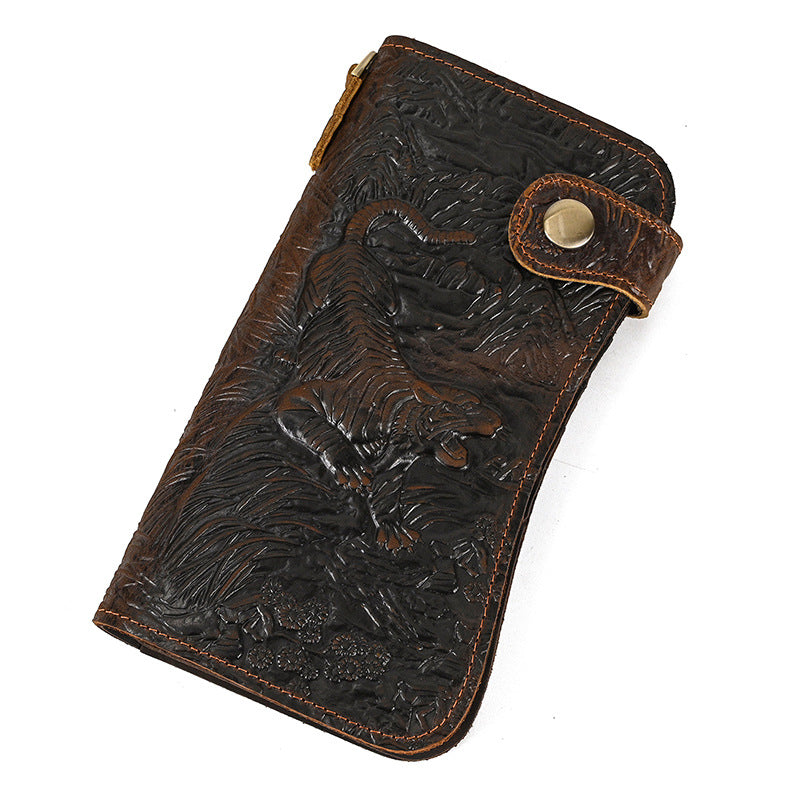 Men's Horse Long Iron Chain Embossed Domineering Men's Wallets