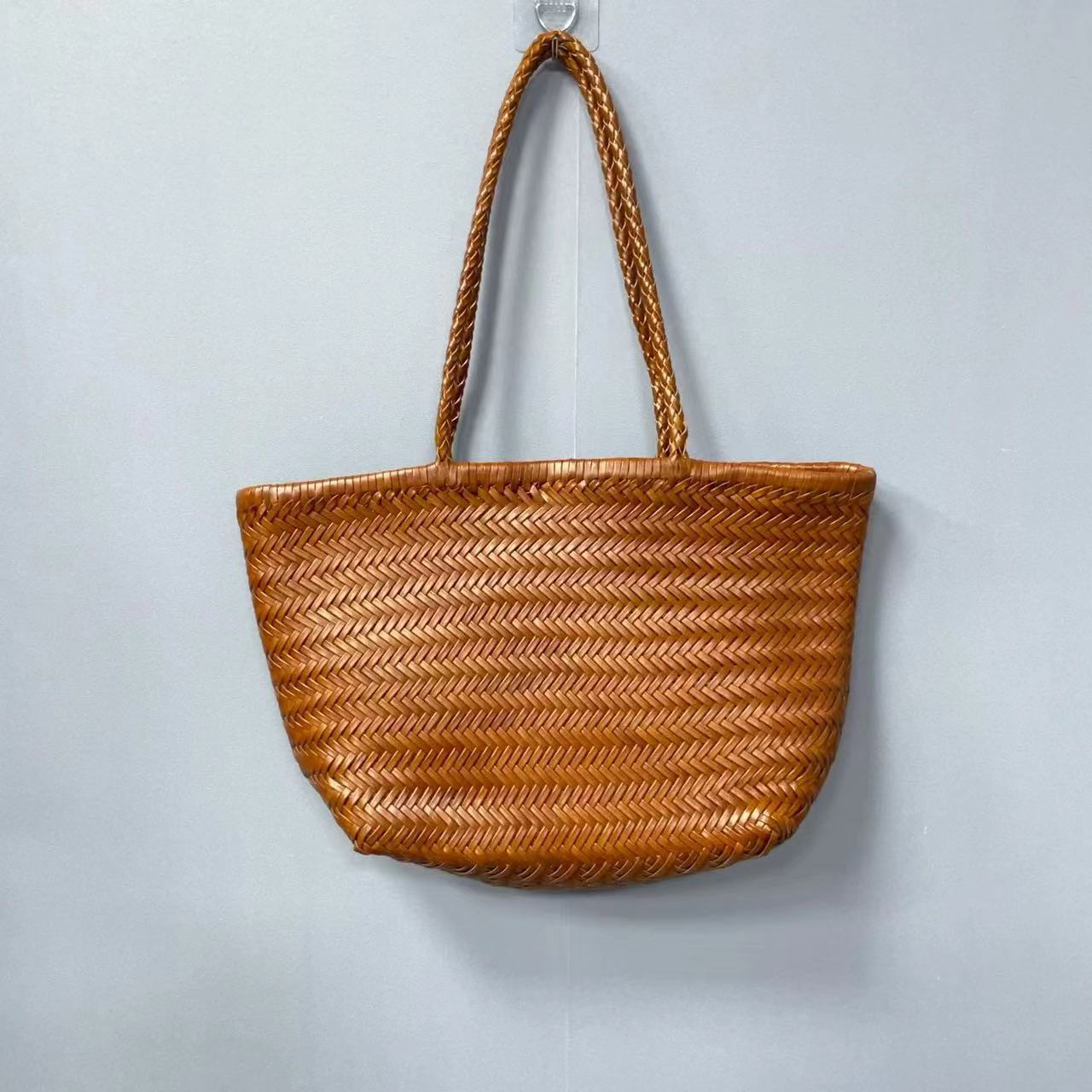 Women's Woven Genuine Leather French Style Vegetable Bags