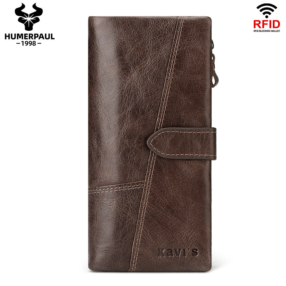 Women's Fashion Mobile First Layer Cowhide Clutch Ladies Wallets