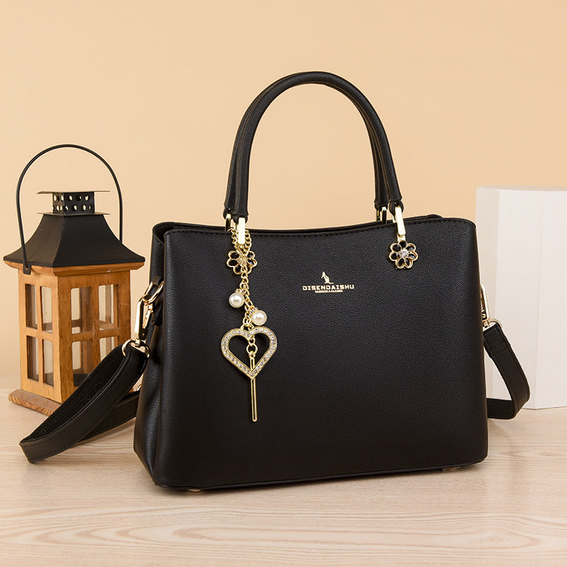 Women's Mother's Soft Leather Fashionable Portable Elegant Handbags