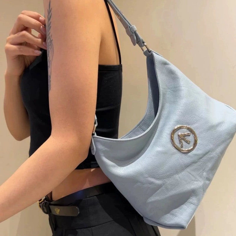 Stone Mini Sized Vegetable Tanned Sheepskin Underarm Shoulder Bags