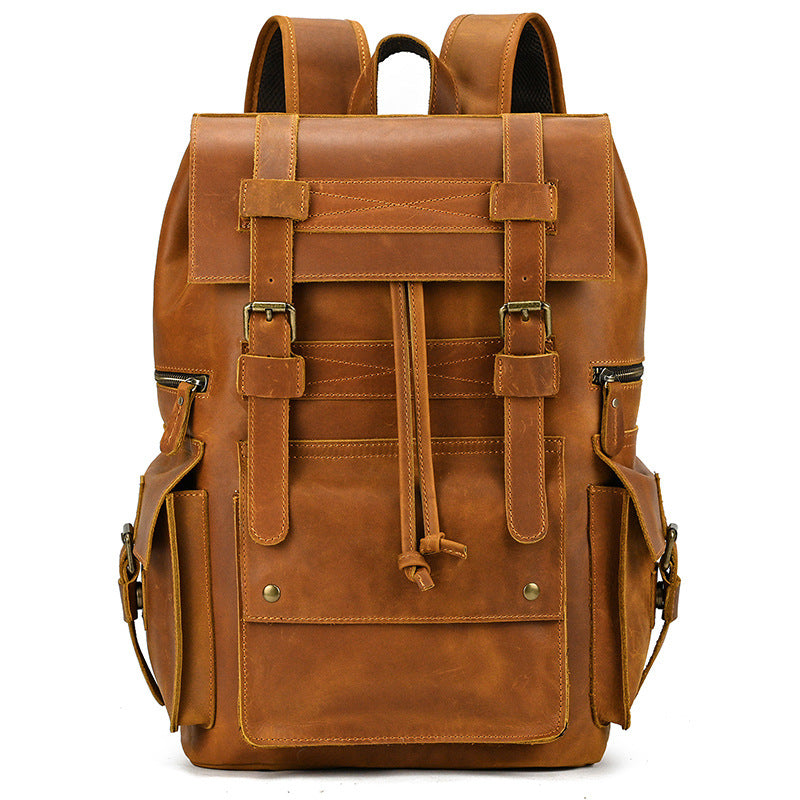 Genuine Leather Vintage Crazy Horse Inch Backpacks