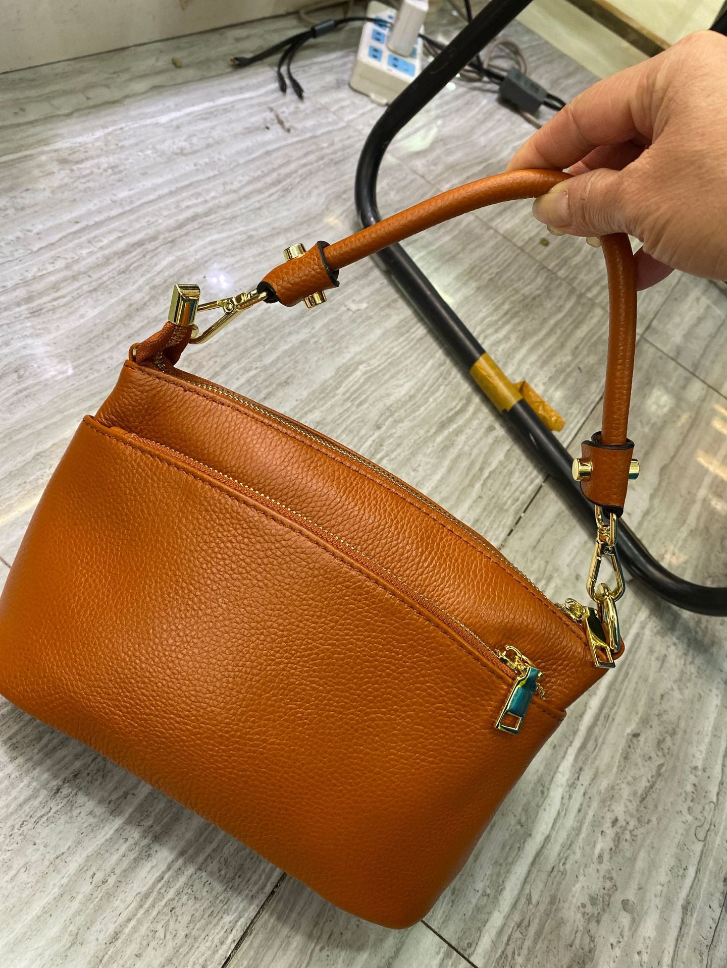 Women's Triple Zipper Portable Dumpling Practical Classic Crossbody Bags