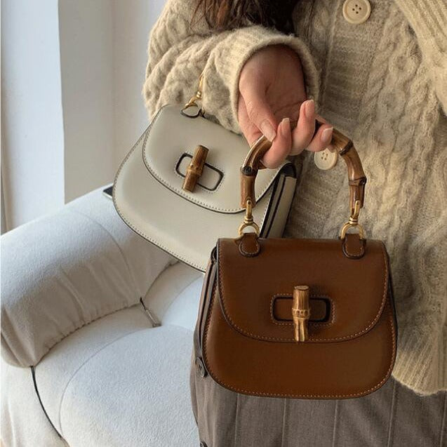 Women's Bamboo Vintage Saddle Niche Fashion Oblique Bags