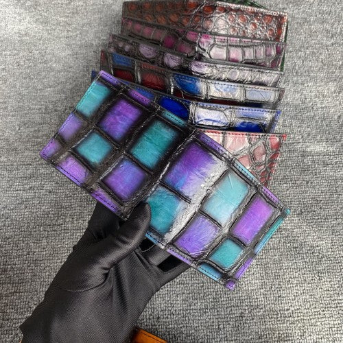 Men's Fish Skin Leather Horizontal The Suit Men's Wallets