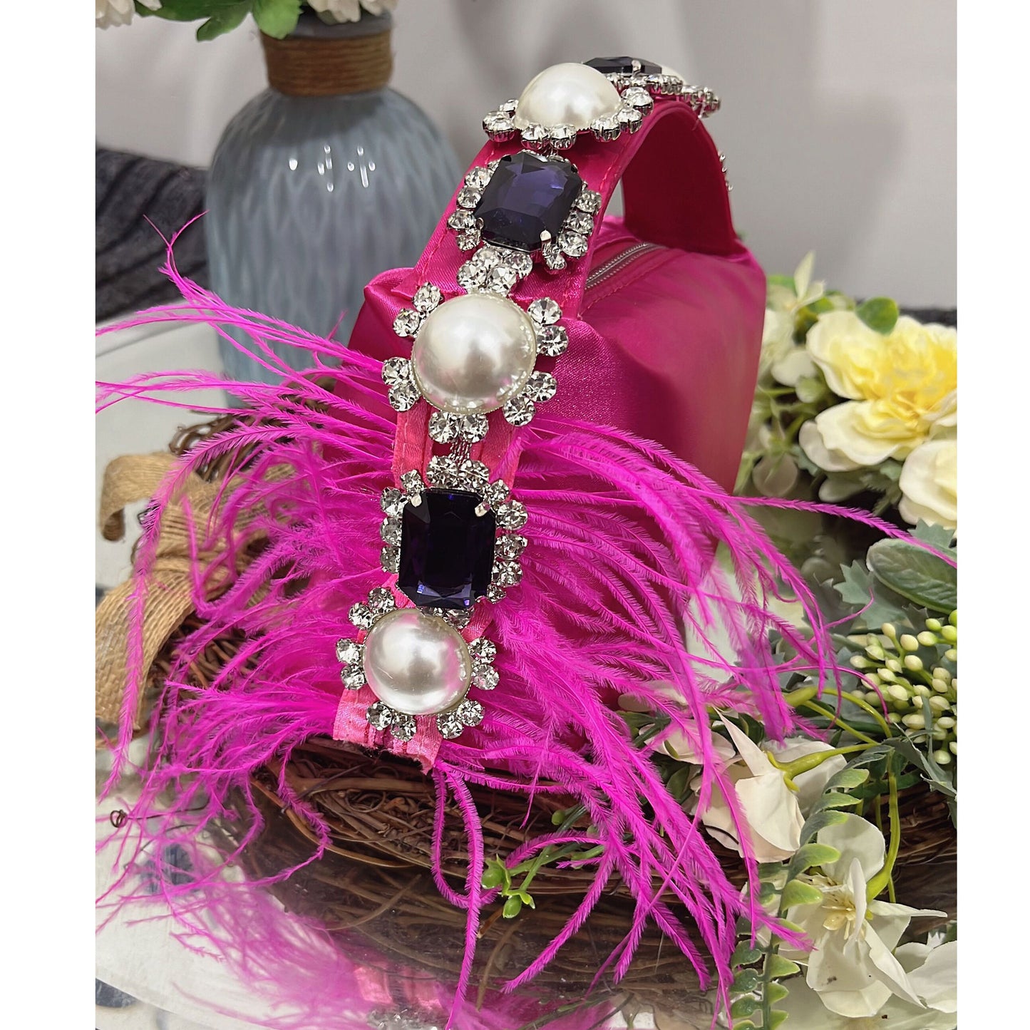 Women's Clutch Rhinestone Pearl Satin Lunch Box Summer Handbags