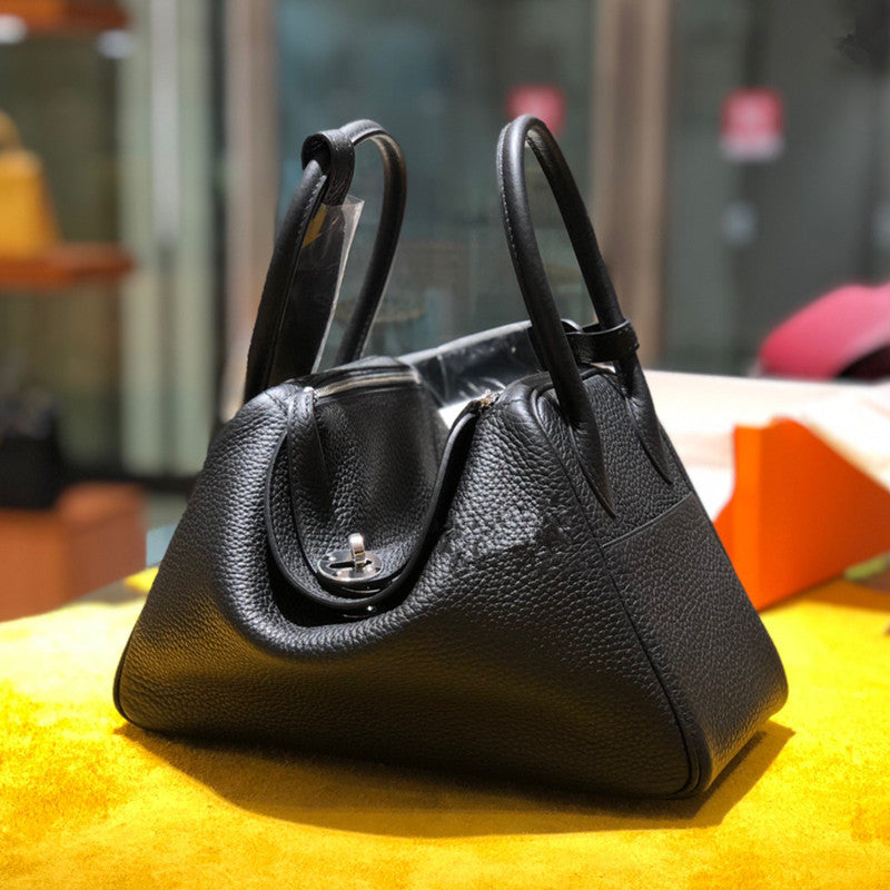 Fashion Trendy Portable Litchi Grain Cowhide Bags