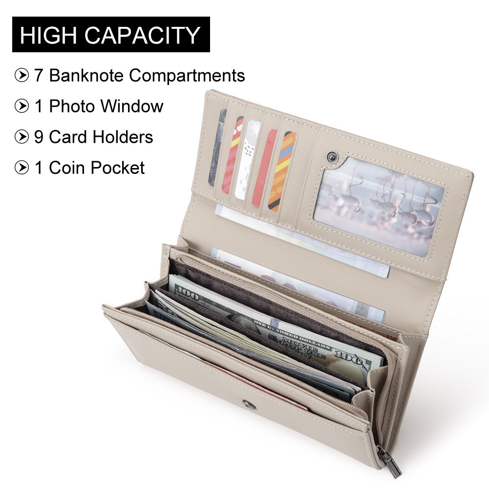 Women's Paul Leather Fashion Large Capacity Clutch Ladies Wallets