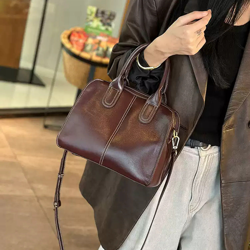 Women's Vegetable Tanning Leather Genuine High-grade First Bags