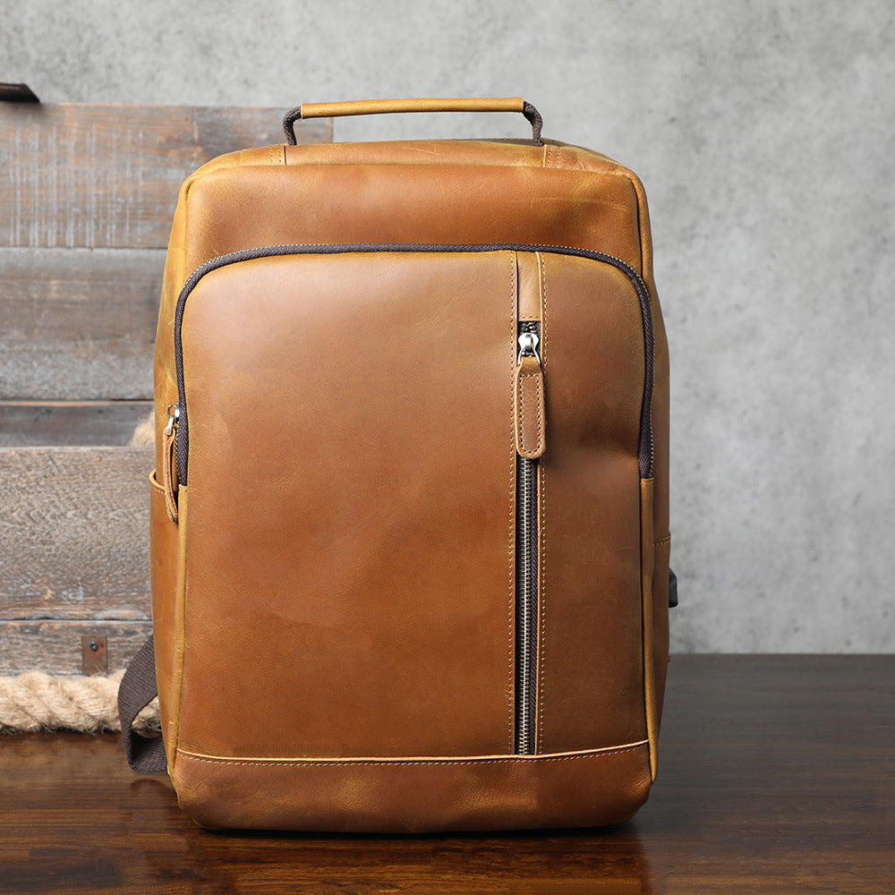 Layer Leather Business Leisure Crazy Horse Backpacks