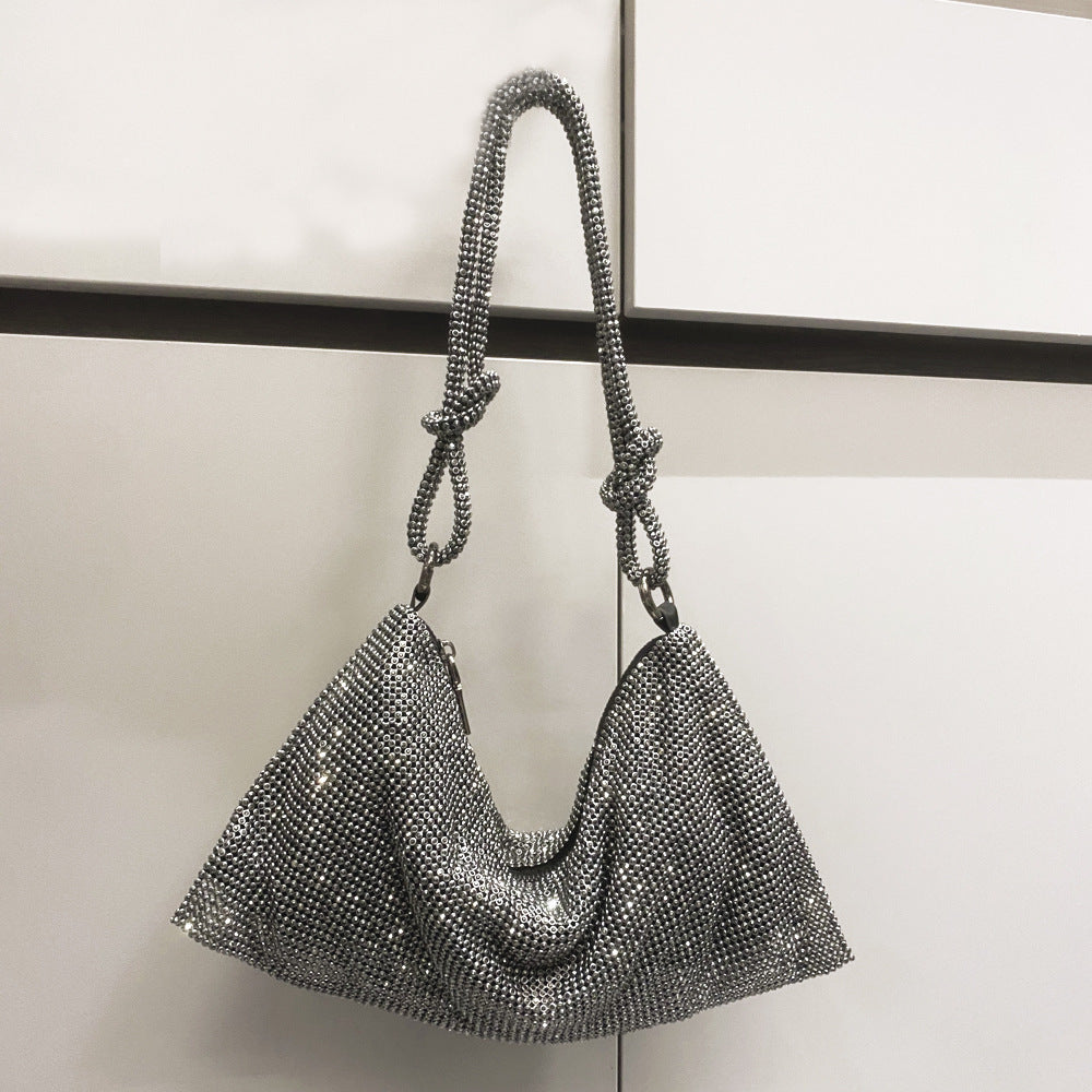 Rhinestone Knotted Hand Carrying Envelope Dinner Shoulder Bags