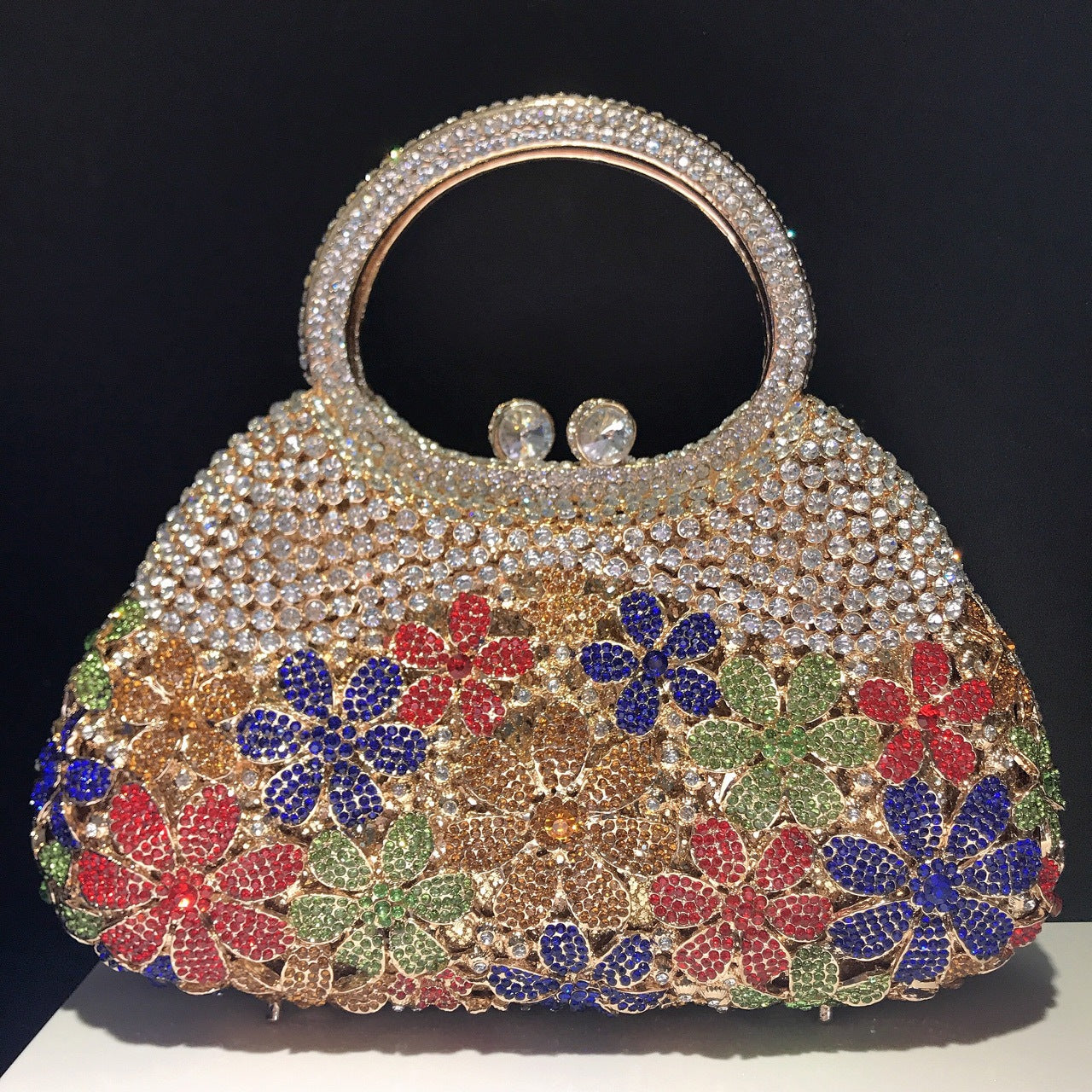Women's Strictly Selected Little Daisy Diamond Flowers Rhinestone Large Capacity Evening Bags